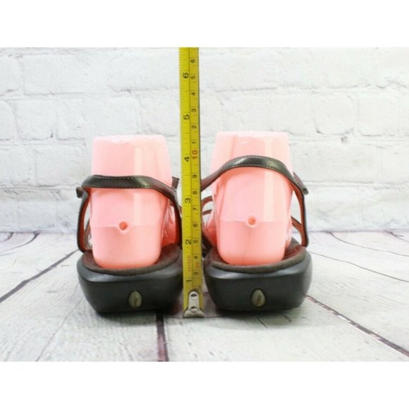 Privo by Clarks Brown Metallic Ankle Strap Low Wedge Sandals Size 8 M - Picture 8 of 9